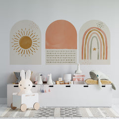 Watercolor Rainbow Arch Wall Decal: Bohemian Nursery Decor