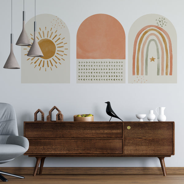 Watercolor Rainbow Arch Wall Decal: Bohemian Nursery Decor