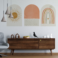 Watercolor Rainbow Arch Wall Decal: Bohemian Nursery Decor
