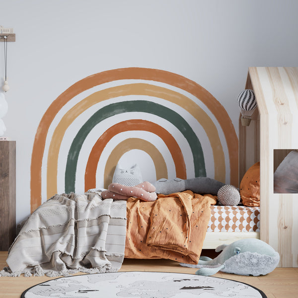 Watercolor Rainbow Wall Decal: Pastel Nursery Sticker