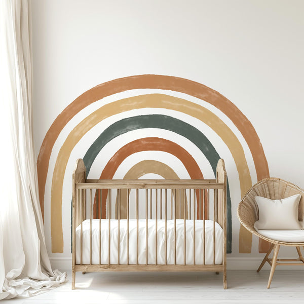 Watercolor Rainbow Wall Decal: Pastel Nursery Sticker
