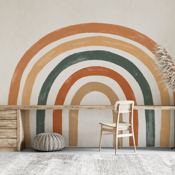 Watercolor Rainbow Wall Decal: Pastel Nursery Sticker