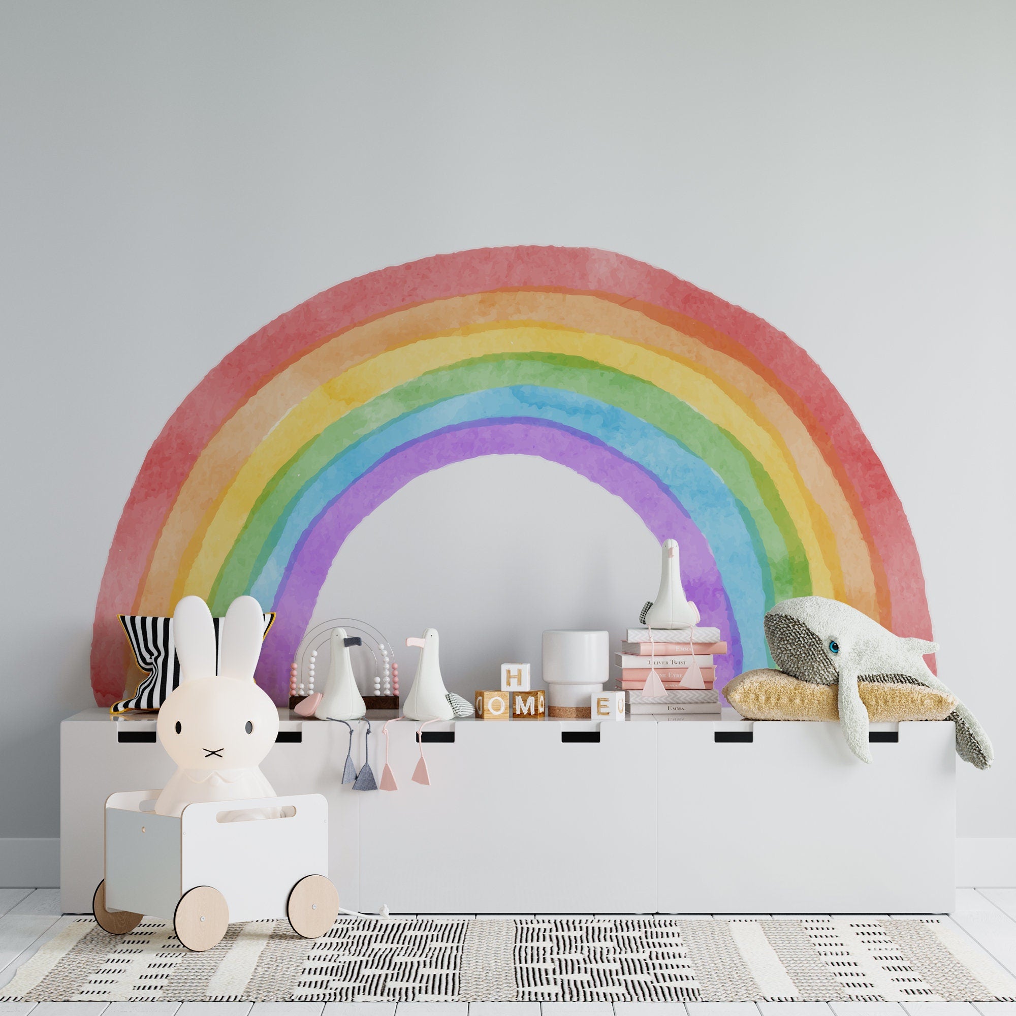Watercolor Rainbow Wall Decal: Peel & Stick Nursery Decor