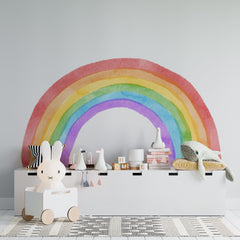 Watercolor Rainbow Wall Decal: Peel & Stick Nursery Decor