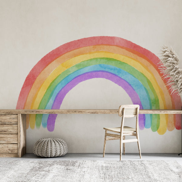 Watercolor Rainbow Wall Decal: Peel & Stick Nursery Decor