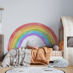 Watercolor Rainbow Wall Decal: Peel & Stick Nursery Decor