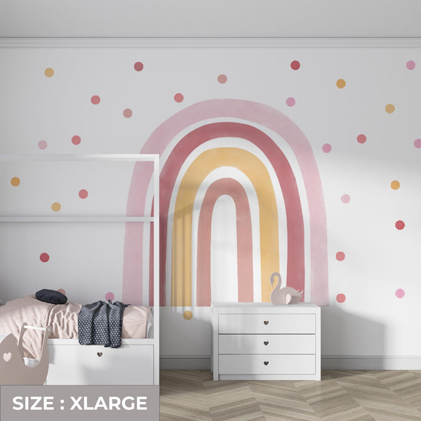 Watercolor Rainbow Wall Decal: Removable Boho Kids Room Decor