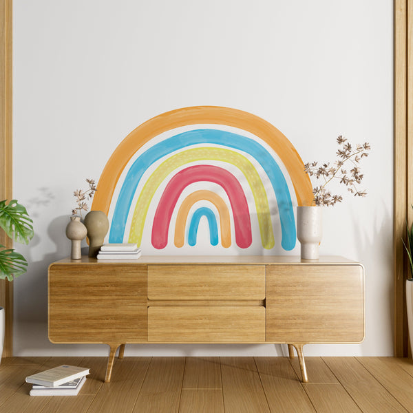 Watercolor Rainbow Wall Decal: Removable Nursery Decor