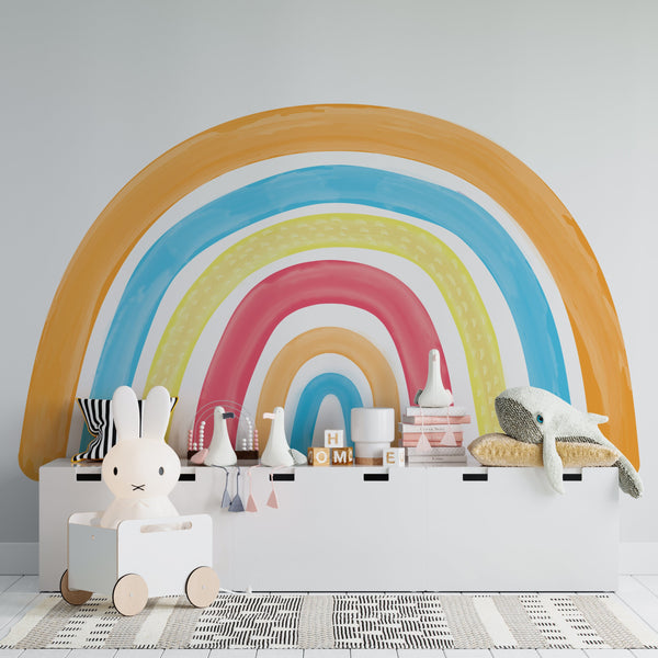 Watercolor Rainbow Wall Decal: Removable Nursery Decor