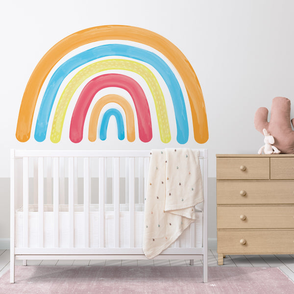 Watercolor Rainbow Wall Decal: Removable Nursery Decor