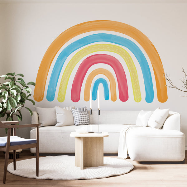 Watercolor Rainbow Wall Decal: Removable Nursery Decor