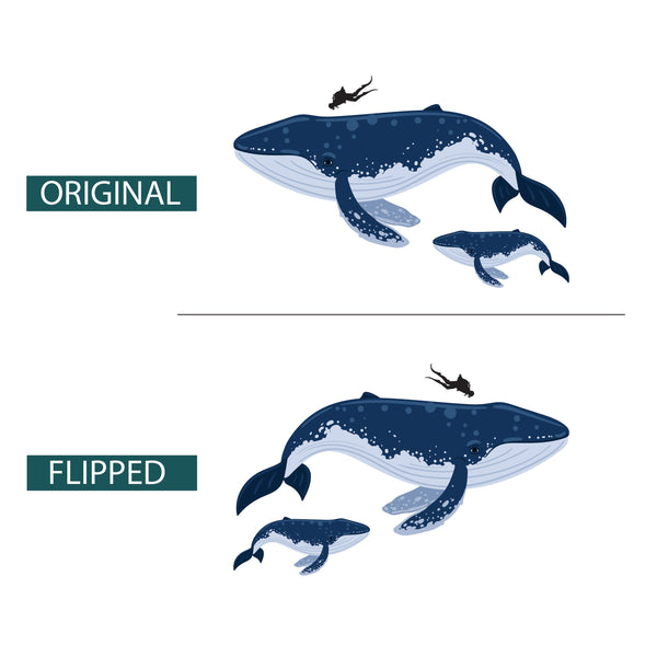 Watercolor Whale Wall Decal: Removable Nursery Decor