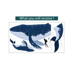 Watercolor Whale Wall Decal: Removable Nursery Decor