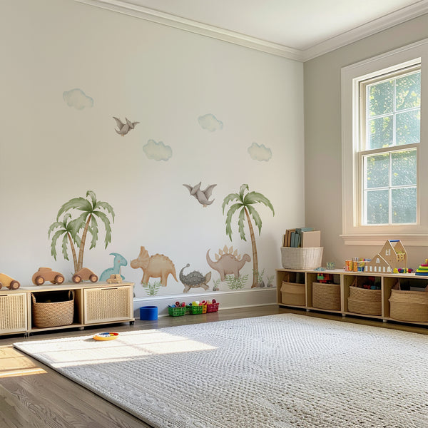 Dinosaur & Palm Tree Wall Decal Set