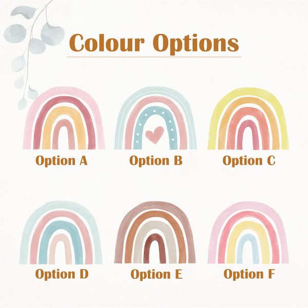 Yellow Rainbow Wall Decal: Peel and Stick Nursery Mural