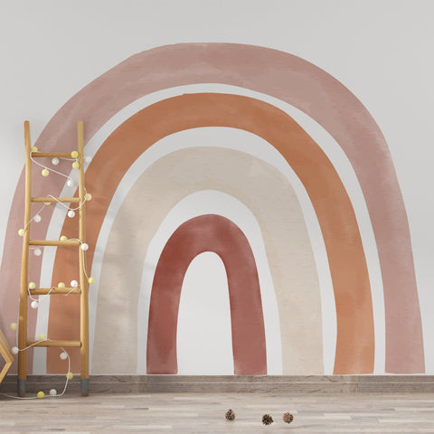 Yellow Rainbow Wall Decal: Peel and Stick Nursery Mural