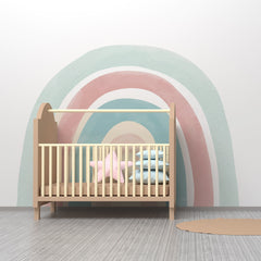 Yellow Rainbow Wall Decal: Peel and Stick Nursery Mural