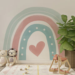 Yellow Rainbow Wall Decal: Peel and Stick Nursery Mural