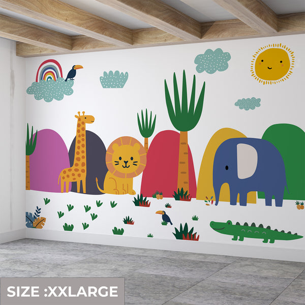 Safari Animal Wall Decal: Removable Jungle Nursery Decor