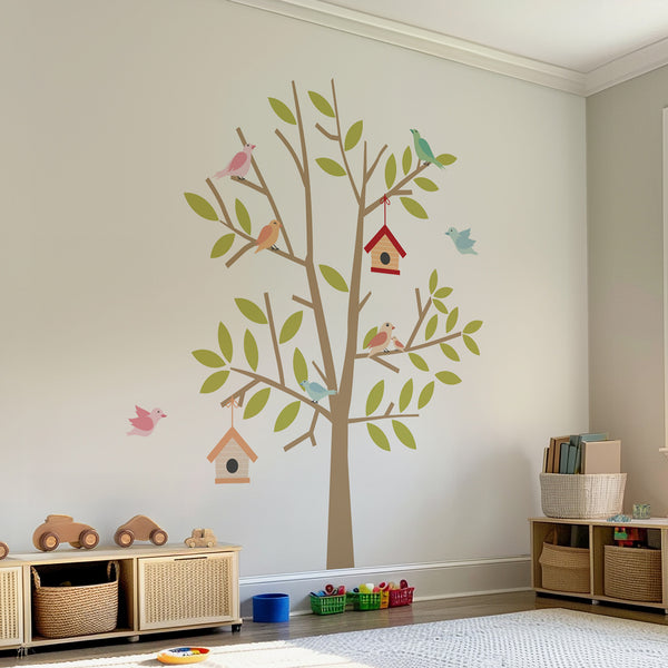 Birdhouse Tree Wall Decal