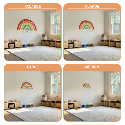 Watercolor Colorful Rainbow Wall Decal, Baby Girl Room Wall Decor Nursery Wall Decals For Kids Room Decals, Pink Rainbow Wall Stickers